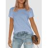 imageATHMILE Womens T Shirt Summer Tops Short Sleeve Fashion Basic Casual Oversized Beach Vacation Clothes 2025 TrendyIce Blue