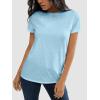 imageATHMILE Womens T Shirt Summer Tops Short Sleeve Fashion Basic Casual Oversized Beach Vacation Clothes 2025 TrendyLight Blue