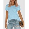 imageATHMILE Womens T Shirt Summer Tops Short Sleeve Fashion Basic Casual Oversized Beach Vacation Clothes 2025 TrendyLight Blue