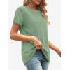 imageATHMILE Womens T Shirt Summer Tops Short Sleeve Fashion Basic Casual Oversized Beach Vacation Clothes 2025 TrendyLight Green