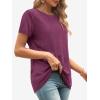 imageATHMILE Womens T Shirt Summer Tops Short Sleeve Fashion Basic Casual Oversized Beach Vacation Clothes 2025 TrendyPink Red