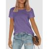 imageATHMILE Womens T Shirt Summer Tops Short Sleeve Fashion Basic Casual Oversized Beach Vacation Clothes 2025 TrendyPurple