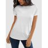 imageATHMILE Womens T Shirt Summer Tops Short Sleeve Fashion Basic Casual Oversized Beach Vacation Clothes 2025 TrendyWhite