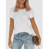 imageATHMILE Womens T Shirt Summer Tops Short Sleeve Fashion Basic Casual Oversized Beach Vacation Clothes 2025 TrendyWhite