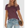 imageATHMILE Womens T Shirt Summer Tops Short Sleeve Fashion Basic Casual Oversized Beach Vacation Clothes 2025 TrendyWine Red