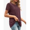 imageATHMILE Womens T Shirt Summer Tops Short Sleeve Fashion Basic Casual Oversized Beach Vacation Clothes 2025 TrendyWine Red