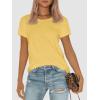 imageATHMILE Womens T Shirt Summer Tops Short Sleeve Fashion Basic Casual Oversized Beach Vacation Clothes 2025 TrendyYellow