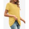 imageATHMILE Womens T Shirt Summer Tops Short Sleeve Fashion Basic Casual Oversized Beach Vacation Clothes 2025 TrendyYellow