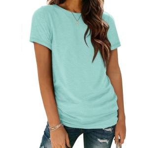 imageATHMILE Womens T Shirt Summer Tops Short Sleeve Fashion Basic Casual Oversized Beach Vacation Clothes 2025 TrendyAqua