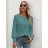 imageATHMILE Long Sleeve Tops for Women 2025 Spring Fashion T Shirts for Women Crewneck Casual Loose Shirts Basic TeeBlue Green