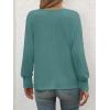 imageATHMILE Long Sleeve Tops for Women 2025 Spring Fashion T Shirts for Women Crewneck Casual Loose Shirts Basic TeeBlue Green