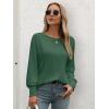 imageATHMILE Long Sleeve Tops for Women 2025 Spring Fashion T Shirts for Women Crewneck Casual Loose Shirts Basic TeeGreen