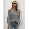 imageATHMILE Long Sleeve Tops for Women 2025 Spring Fashion T Shirts for Women Crewneck Casual Loose Shirts Basic TeeGrey