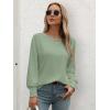 imageATHMILE Long Sleeve Tops for Women 2025 Spring Fashion T Shirts for Women Crewneck Casual Loose Shirts Basic TeeGrey Green