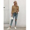 imageATHMILE Long Sleeve Tops for Women 2025 Spring Fashion T Shirts for Women Crewneck Casual Loose Shirts Basic TeeKhaki