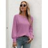 imageATHMILE Long Sleeve Tops for Women 2025 Spring Fashion T Shirts for Women Crewneck Casual Loose Shirts Basic TeeLight Purple