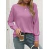 imageATHMILE Long Sleeve Tops for Women 2025 Spring Fashion T Shirts for Women Crewneck Casual Loose Shirts Basic TeeLight Purple