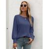 imageATHMILE Long Sleeve Tops for Women 2025 Spring Fashion T Shirts for Women Crewneck Casual Loose Shirts Basic TeeNavy Blue