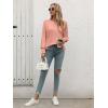 imageATHMILE Long Sleeve Tops for Women 2025 Spring Fashion T Shirts for Women Crewneck Casual Loose Shirts Basic TeePink