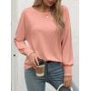 imageATHMILE Long Sleeve Tops for Women 2025 Spring Fashion T Shirts for Women Crewneck Casual Loose Shirts Basic TeePink