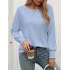 imageATHMILE Long Sleeve Tops for Women 2025 Spring Fashion T Shirts for Women Crewneck Casual Loose Shirts Basic TeeSky Blue