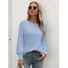 imageATHMILE Long Sleeve Tops for Women 2025 Spring Fashion T Shirts for Women Crewneck Casual Loose Shirts Basic TeeSky Blue