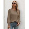 imageATHMILE Long Sleeve Tops for Women 2025 Spring Fashion T Shirts for Women Crewneck Casual Loose Shirts Basic TeeTaupe