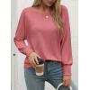 imageATHMILE Long Sleeve Tops for Women 2025 Spring Fashion T Shirts for Women Crewneck Casual Loose Shirts Basic TeeWatermelon Red