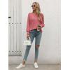 imageATHMILE Long Sleeve Tops for Women 2025 Spring Fashion T Shirts for Women Crewneck Casual Loose Shirts Basic TeeWatermelon Red
