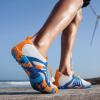 imageATHMILE Water Shoes for Women Men QuickDry Lightweight Barefoot Beach Pool Aqua Shoes for Swim Hiking Snorkeling KayakA Orange Blue
