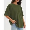 imageATHMILE Womens Oversized T Shirts Loose Fit Crewneck Short Sleeve Tops Summer Casual Blouse Y2K 2025 Basic Tee BeachArmygreen