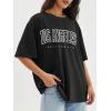 imageATHMILE Womens Oversized T Shirts Loose Fit Crewneck Short Sleeve Tops Summer Casual Blouse Y2K 2025 Basic Tee BeachBlackp
