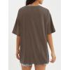 imageATHMILE Womens Oversized T Shirts Loose Fit Crewneck Short Sleeve Tops Summer Casual Blouse Y2K 2025 Basic Tee BeachBrown