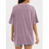 imageATHMILE Womens Oversized T Shirts Loose Fit Crewneck Short Sleeve Tops Summer Casual Blouse Y2K 2025 Basic Tee BeachDarkpink