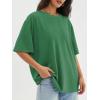 imageATHMILE Womens Oversized T Shirts Loose Fit Crewneck Short Sleeve Tops Summer Casual Blouse Y2K 2025 Basic Tee BeachForest