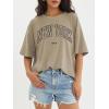 imageATHMILE Womens Oversized T Shirts Loose Fit Crewneck Short Sleeve Tops Summer Casual Blouse Y2K 2025 Basic Tee BeachKhakin