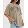 imageATHMILE Womens Oversized T Shirts Loose Fit Crewneck Short Sleeve Tops Summer Casual Blouse Y2K 2025 Basic Tee BeachKhakin