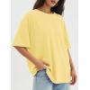 imageATHMILE Womens Oversized T Shirts Loose Fit Crewneck Short Sleeve Tops Summer Casual Blouse Y2K 2025 Basic Tee BeachLemon