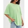imageATHMILE Womens Oversized T Shirts Loose Fit Crewneck Short Sleeve Tops Summer Casual Blouse Y2K 2025 Basic Tee BeachMintgreen
