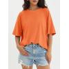 imageATHMILE Womens Oversized T Shirts Loose Fit Crewneck Short Sleeve Tops Summer Casual Blouse Y2K 2025 Basic Tee BeachOrange