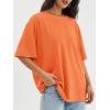 imageATHMILE Womens Oversized T Shirts Loose Fit Crewneck Short Sleeve Tops Summer Casual Blouse Y2K 2025 Basic Tee BeachOrange