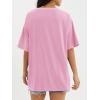 imageATHMILE Womens Oversized T Shirts Loose Fit Crewneck Short Sleeve Tops Summer Casual Blouse Y2K 2025 Basic Tee BeachPink