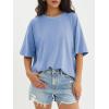 imageATHMILE Womens Oversized T Shirts Loose Fit Crewneck Short Sleeve Tops Summer Casual Blouse Y2K 2025 Basic Tee BeachSkyblue