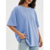 imageATHMILE Womens Oversized T Shirts Loose Fit Crewneck Short Sleeve Tops Summer Casual Blouse Y2K 2025 Basic Tee BeachSkyblue