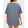 imageATHMILE Womens Oversized T Shirts Loose Fit Crewneck Short Sleeve Tops Summer Casual Blouse Y2K 2025 Basic Tee BeachStriped Pink  Green