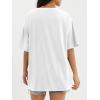imageATHMILE Womens Oversized T Shirts Loose Fit Crewneck Short Sleeve Tops Summer Casual Blouse Y2K 2025 Basic Tee BeachWhite