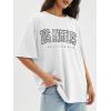 imageATHMILE Womens Oversized T Shirts Loose Fit Crewneck Short Sleeve Tops Summer Casual Blouse Y2K 2025 Basic Tee BeachWhitep