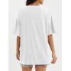 imageATHMILE Womens Oversized T Shirts Loose Fit Crewneck Short Sleeve Tops Summer Casual Blouse Y2K 2025 Basic Tee BeachWhitep