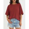 imageATHMILE Womens Oversized T Shirts Loose Fit Crewneck Short Sleeve Tops Summer Casual Blouse Y2K 2025 Basic Tee BeachWinered