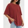 imageATHMILE Womens Oversized T Shirts Loose Fit Crewneck Short Sleeve Tops Summer Casual Blouse Y2K 2025 Basic Tee BeachWinered